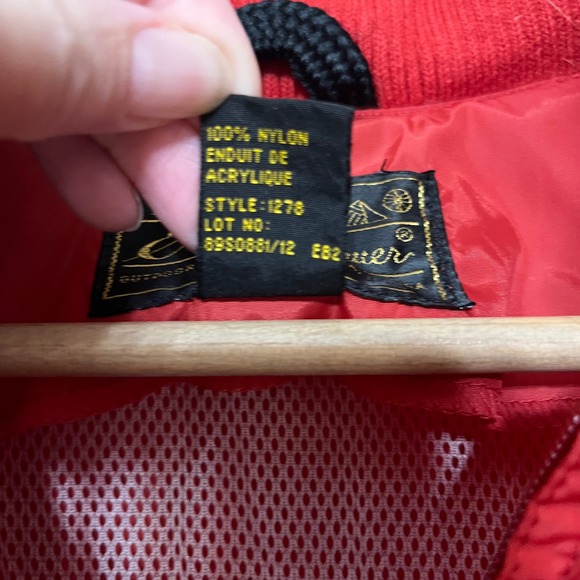 Eddie Bauer Mens Red Nylon Zip Up Windbreaker Jacket Size Medium - Picture 6 of 8